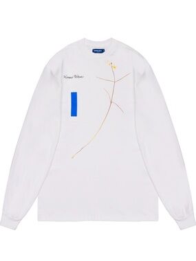 NWOT KNOW WAVE Graphic Long Sleeve Tee in White, Size XL